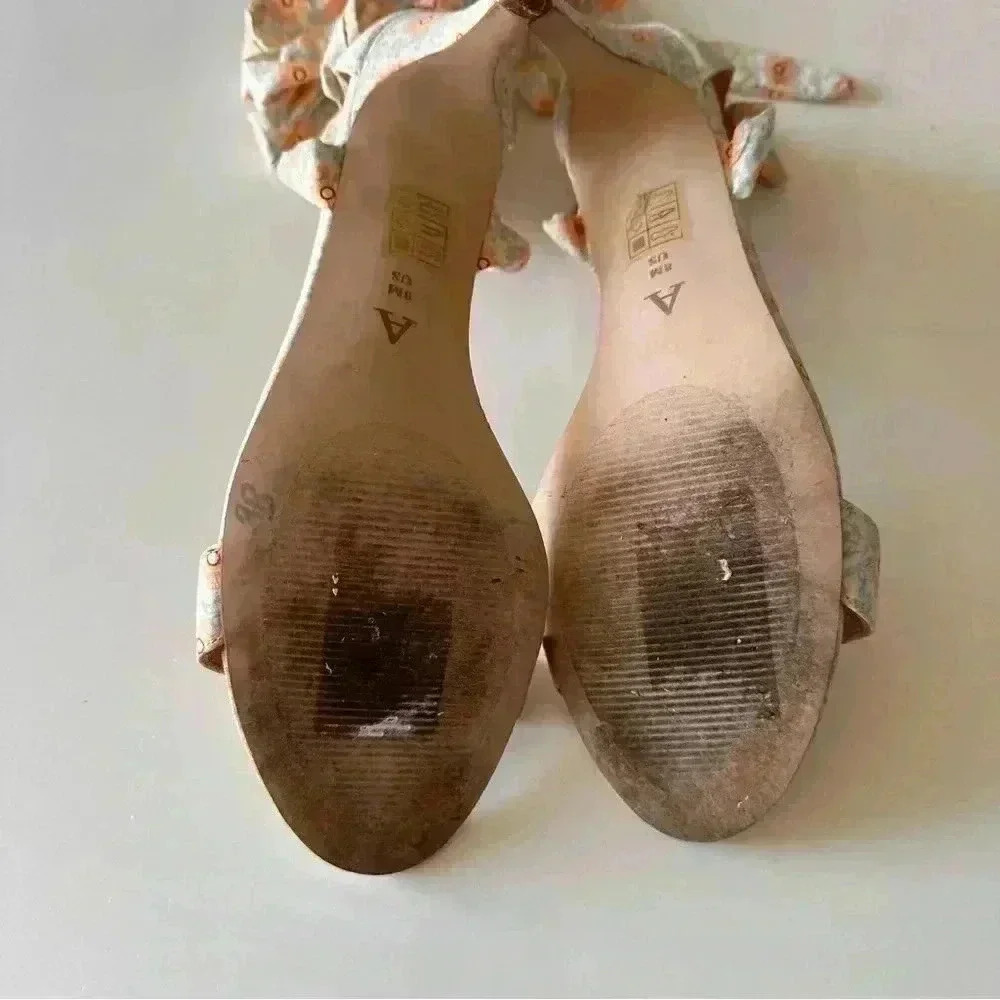 Anthropologie Floral Tie Up Heels Women’s size 8 Balletcore Boho Wedding Formal - Picture 12 of 14